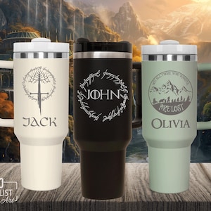 Personalized 40oz Tumbler, Personalized Travel Mug for Adventurers, Perfect Gift for Fans, Gift for Christmas, Middle-earth Inspired Tumbler