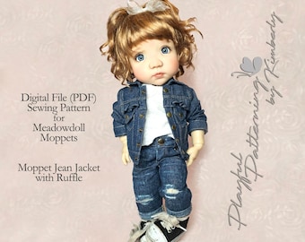 Doll Jean Jacket Pattern: Meadowdolls Moppets (PDF Pattern)