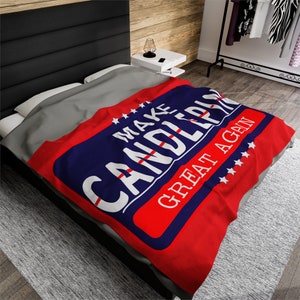 Velveteen Plush Blanket- Make Candlepin Great Again