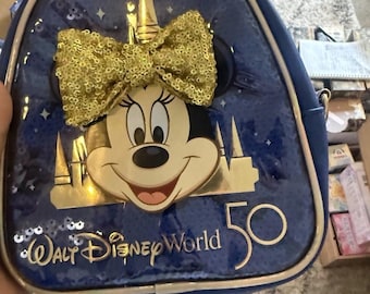 NEW Walt Disney World 50th Anniversary Minnie Sequin Crossbody Purse Backpack