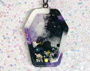 Spooky Coffin Shaker Keychain: Halloween Purse Charm