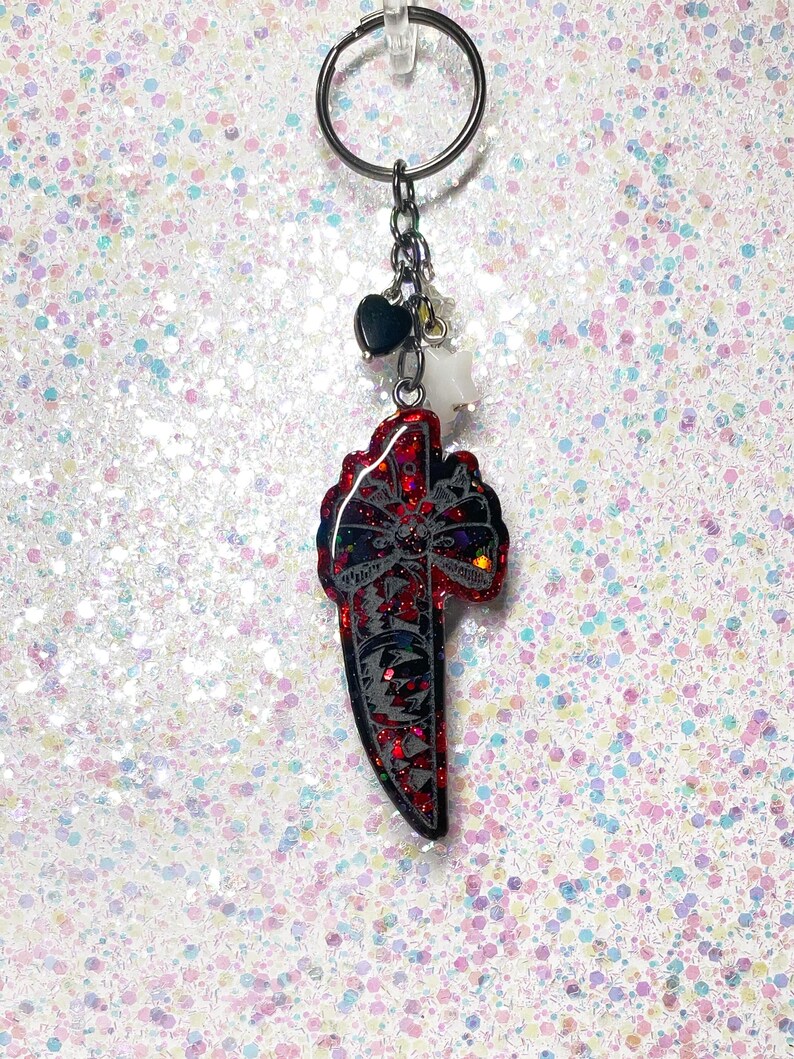 Horror Knife Keychain, Pumpkin Knife Charm, Cute Horror Keychain ...