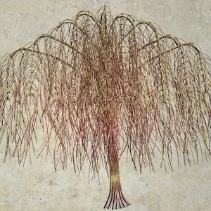 Copper and Brass Willow Tree Metal Wall Hanging Art Decor Sculpture