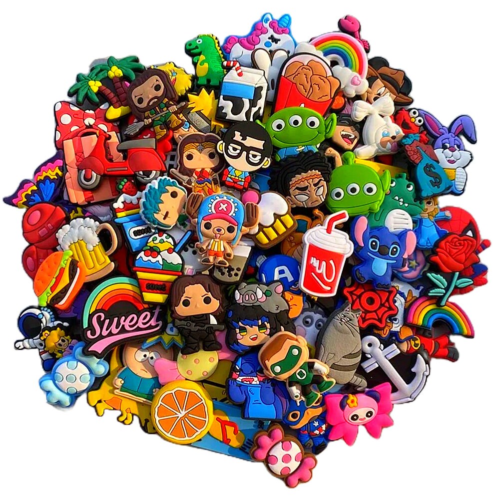 50 PCS 100 PCS 150 PCS Set random Cartoon Jibbitz popular Croc Charms Select Sets bundle shoe Accessories for Croc ideal Gift Etsy