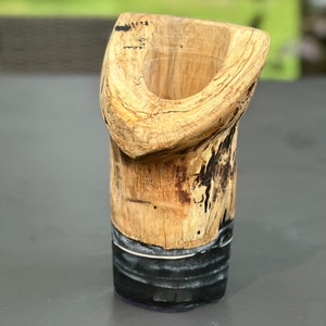 Epoxy resin hardwood vase for flowers