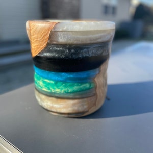 Large Epoxy Resin Lathe-Turned Log Bowl