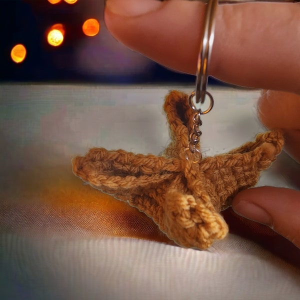 Crab Rangoon Crochet Keychain