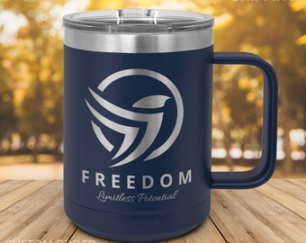 Custom Logo Engraved 15oz Insulated Mug, Personalized Coffee Mug, Company Logo Custom Cup, Employee Gift, Promotional Gift