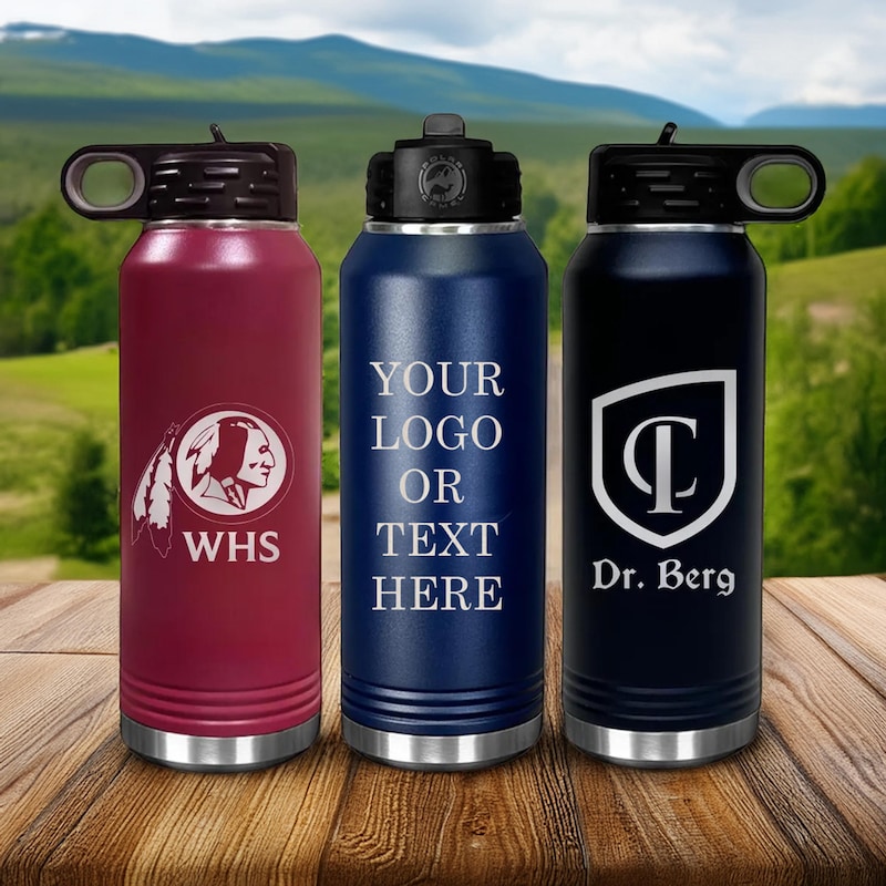 Custom Logo Printed Water Bottles - Etsy