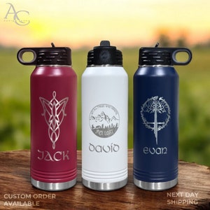 Personalized Laser Engraved Water Bottle, Custom Name Bottle, Stainless Steel Tumbler,  Personalized Your LOGO Water Bottle