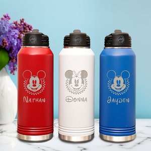 Personalized Disney  Engraved Water Bottle,First Family Disney Trip,Mickey and Minie Disney Water Bottle,Back to school,Kids Water Bottle