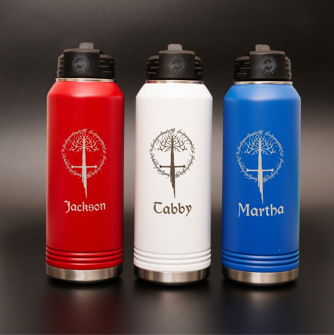 LOTR Custom Engraved Water Bottles With Straw,gift for Him Her, Narsil