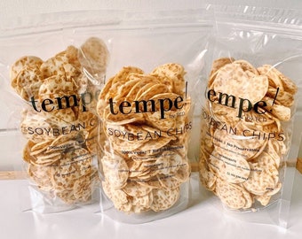Tempe Chips 200 grams Organic 100% Vegan Soybean Tempeh Chips Healthy Snacks Probiotic
