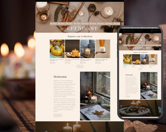 Candle Shopify Theme – Elegant Beige & Pastel Design – Easy-to-Install Shopify 2.0 Website for Aesthetic Brands