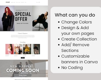 Elegant Shopify Theme for Fashion Brands | Luxury Style + Canva Templates