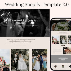 Wedding Shopify Theme – Feminine & Minimal Design – Easy to Install, Mobile-Responsive Shopify 2.0 Template for Bridal Stores