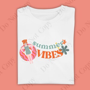 Summertime Vibes PNG floatie girl pool float sublimation file , redhead, summertime float, sunshine vibes, retro summer, retro pool