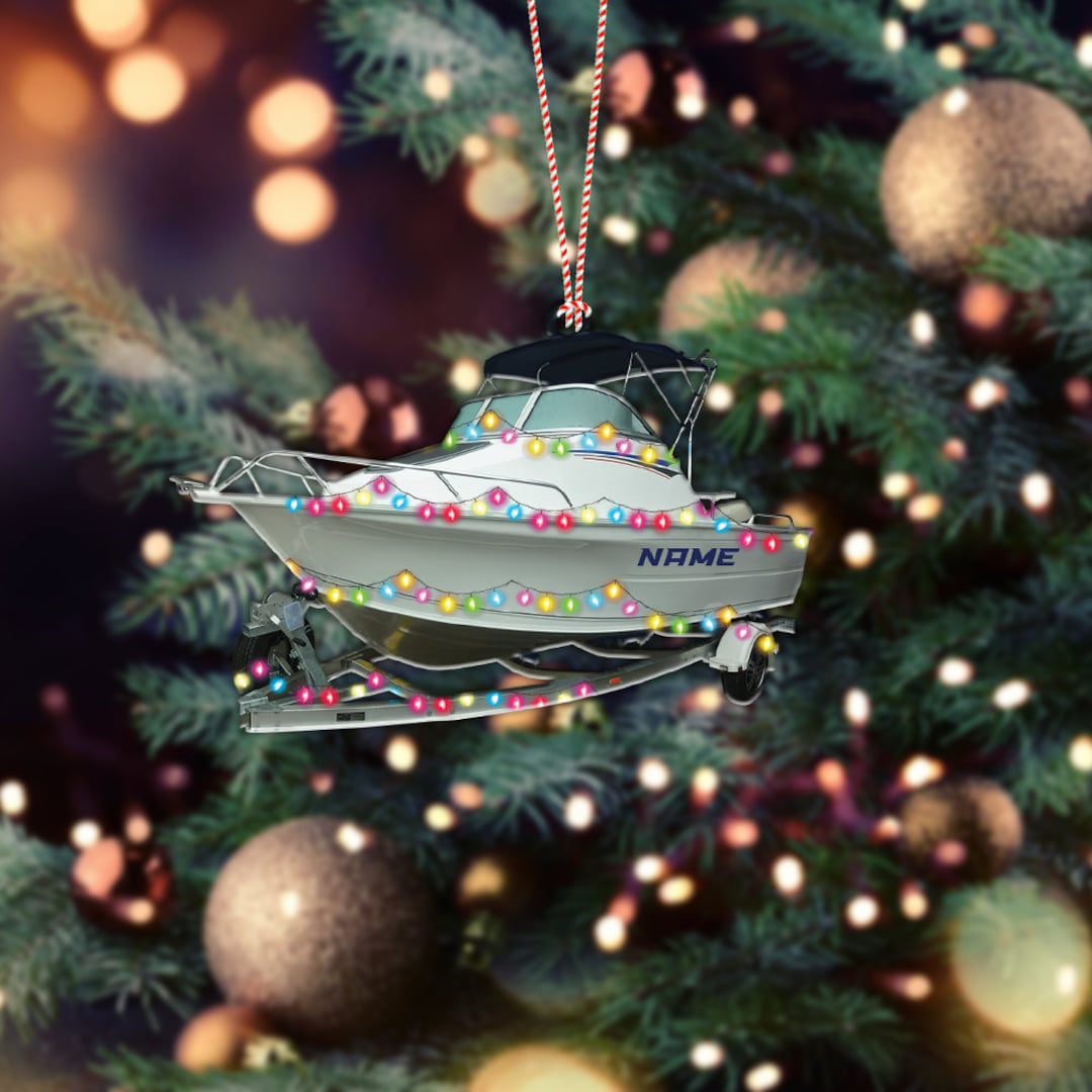 Motor Boat Christmas Tree Ornament Christmas Ornament Decor Etsy