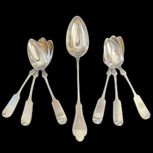 R & W Wilson Coin Silver Spoon Set 13.4ozt Circa 1825-1846