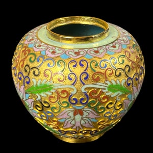 Cloisonne Emaille & Vergoldete Keramik Ingwerglas Chinesisch Japanisch Asiatisch Kunst