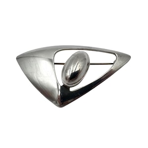 Vintage Niels Erik From Danish Designer Sterling Silver Modernist Abstract Geometric Pin Brooch Denmark