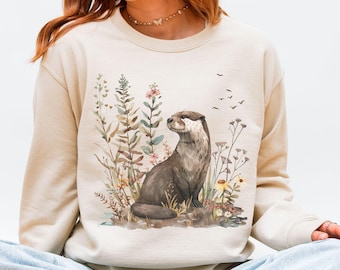 Vintage Sea Otter Sweatshirt: 90s Style, Animal Lover Gift