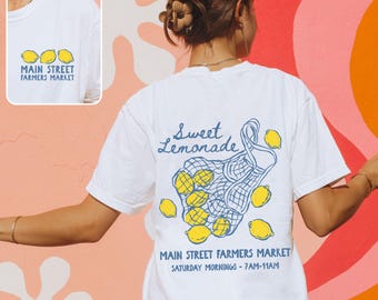 Farmers Market Lemon Shirt: Vintage Style Sweet Lemonade Comfort Colors Graphic Tee