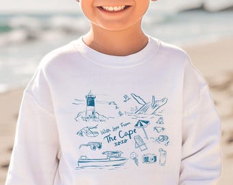 Cape Cod Sweatshirt Youth East Coast Family Vacation Mommy And Me Matching Trendy Coastal Granddaughter Kids Capeod Massachusetts Sweatshirt
