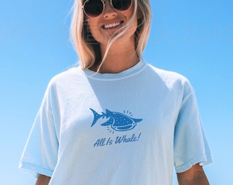 Whale Shark Shirt Respect The Locals Save The Ocean Animals Shirt Trendy Coconut Girl Clothes Ocean Inspired Style Comfort Colors Plus Size