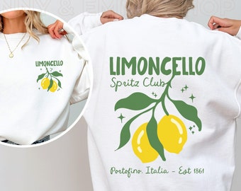 Limoncello Spritz Club Portofino Italy Sweatshirt Tomato Girl summer Crewneck Coastal Granddaughter Amalfi Coast Shirt Lemon Shirt Plus Size