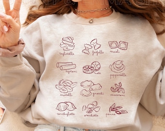 Pasta Sweatshirt Tomato Girl Summer Chef Shirt Nonna Gifts Italia Shirt Vegan Pasta Gift Old Money Aesthetic Crewneck Plus Sizing