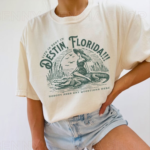 Life Is Best In Destin Florida! Alligator Shirt Downtown Girl Coconut Girl Salty Granola Girl Tour Outfit Concert T Comfort Colors Plus Size
