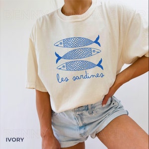 Sardine Shirt Tinned Fish French Shirt Tomato Girl Summer Coastal Granddaughter Downtown Girl Ocean Inspired Style Comfort Color Plus Size
