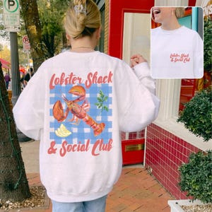 Lobster Sweatshirt Fisherman Aesthetic East Coast Aesthetic Coconut Girl Clothes Oceancore Gift Coastal Granddaughter Crewneck Plus Sizing