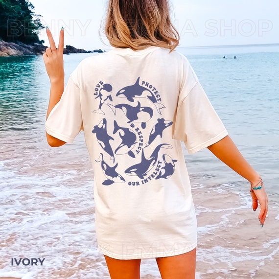 Orca Shirt Coconut Girl Shirt Ocean Inspired Style Save The Ocean Animal Shirt Salty Granola Girl Comfort Colors Plus Size Killer Whale Tee