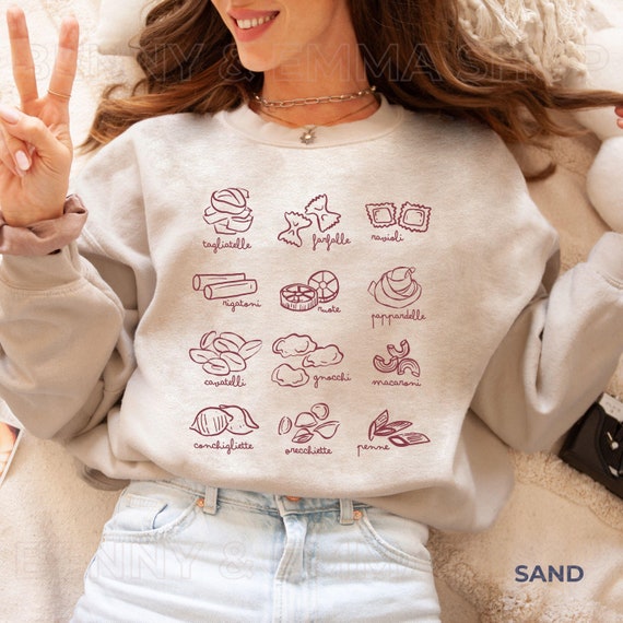 Pasta Sweatshirt Tomato Girl Summer Chef Shirt Nonna Gifts Italia Shirt Vegan Pasta Gift Old Money Aesthetic Crewneck Plus Sizing