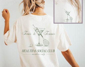 Tennis & Tinis Club Shirt Coastal Granddaughter Old Money Aesthetic Dirty Martini Shirt Tennis and Martini Gift Comfort Colors Plus Size