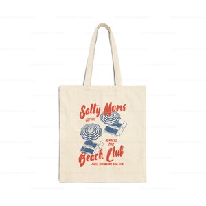 Salty Moms Beach Club Tragetasche Geschenk für überwältigte Mama Trendige salzige Sommer Vibes für Mama Lustige Muttertagsgeschenk faltbare Tragetasche Bild 7