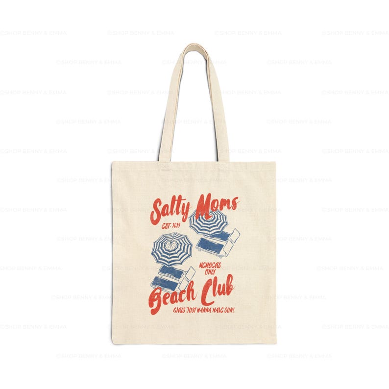 Salty Moms Beach Club Tragetasche Geschenk für überwältigte Mama Trendige salzige Sommer Vibes für Mama Lustige Muttertagsgeschenk faltbare Tragetasche Bild 7