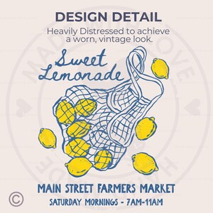 Farmers Market Lemon Tote Bag: Vintage Style Canvas Sweet Lemonade Tote image 4