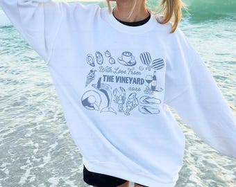 Martha's Vineyard Sweatshirt Beach Bachelorette Shirt East Coast Fisherman Aesthetic Coastal Granddaughter Ocean Inspired Style Plus Sizing