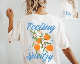 Orange Shirt Feeling Spritzy La Dolce Vita Italy Coastal Granddaughter Amalfi Coast Print Citrus Shirt Comfort Colors Plus Sizing