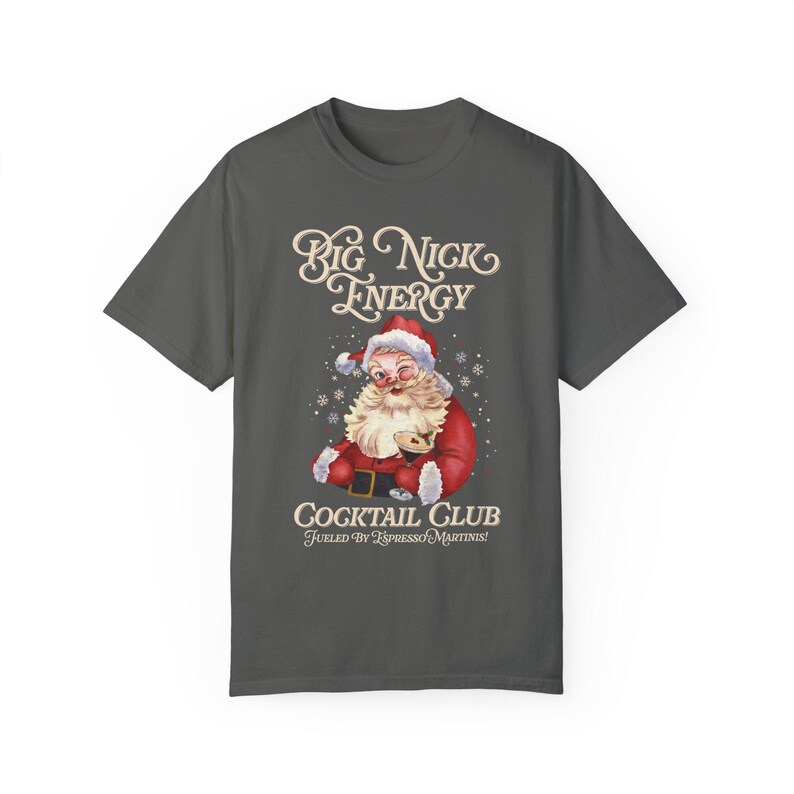 Camisa de martini espresso del club de cócteles Big Nick Energy Camisa fea de Navidad de Papá Noel retro Regalos divertidos de Papá Noel Colores cómodos para amigos Talla grande Pepper