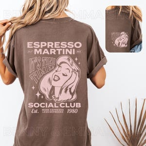 Espresso Martini Shirt Tini Time Pink Colorway Old Money Aesthetic Social Club Bartender Gift Gen Z Shirt Trendy Comfort Colors Plus Sizing
