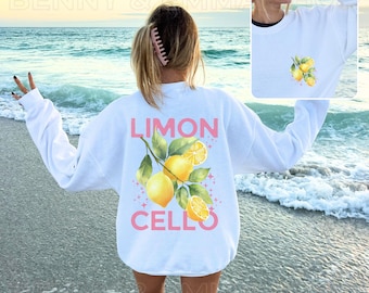 Limoncello Crewneck Sweatshirt Trendy Italy Shirt Tomato Girl Summer Coastal Granddaughter Amalfi Coast Print Lemon Shirt Plus Sizing