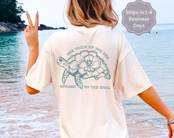 Sea Turtle Graphic T-Shirt: Coconut Girl Style, Comfort Colors