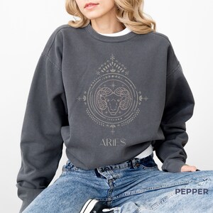 Aries Sweatshirt Vintage Boho | Aries Gift | Comfort Colors | Distressed look |  Zodiac Tee | Plus Sizes Available