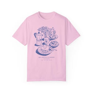 Trendy Paris Shirt Breakfast Club Pancake Shirt Croissant T Shirt Thrifted Vibe Old Money Aesthetic Gift For Her Comfort Colors Plus Sizing Blossom