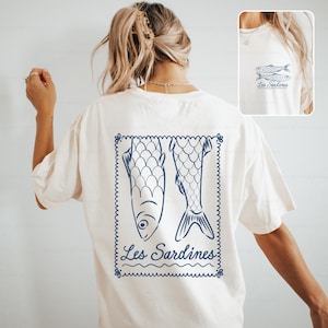 Sardines Shirt Vintage Style Tinned Fish Fisherman Aesthetic Coastal Granddaughter Summer Ocean Inspired Style Comfort Color Plus Sizing