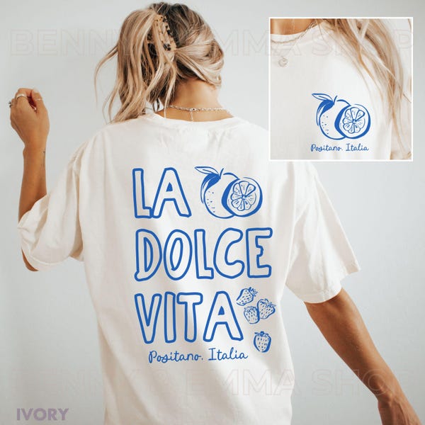La Dolce Vita Positano Italia Camisa Tomate Chica Camisa de Verano Nieta Costera Viejo Dinero Estética Camisa Cítrica Colores Confort Plus Tamaño